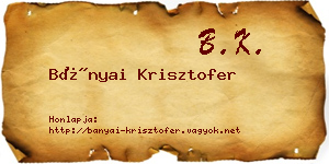 Bányai Krisztofer névjegykártya