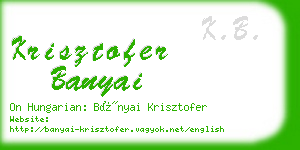 krisztofer banyai business card